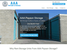 Tablet Screenshot of aaapaysonstorage.com
